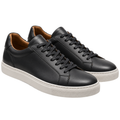 Premium Minimalist Leather Trainers – Midnight Black | LAVVENZIA