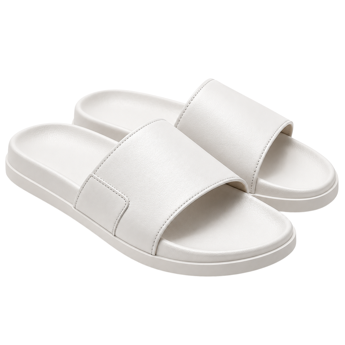 Premium Minimalist Slide Sandals – Classic White | LAVVENZIA