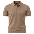 Premium Cotton Piqué Polo Shirt – Light Brown | LAVVENZIA