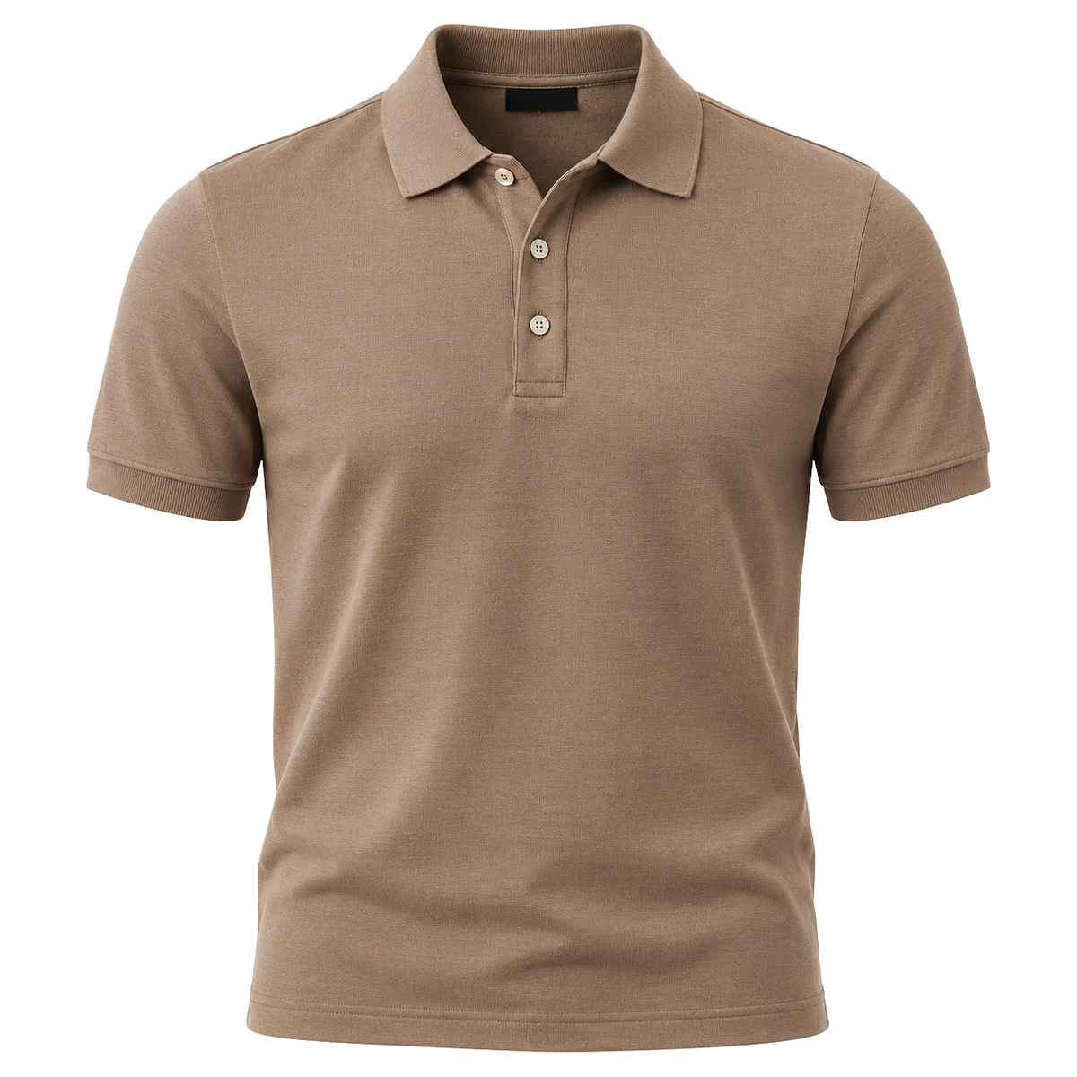 Premium Cotton Piqué Polo Shirt – Light Brown | LAVVENZIA