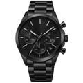 Modern Stainless Steel Chronograph Watch – Midnight Black | LAVVENZIA